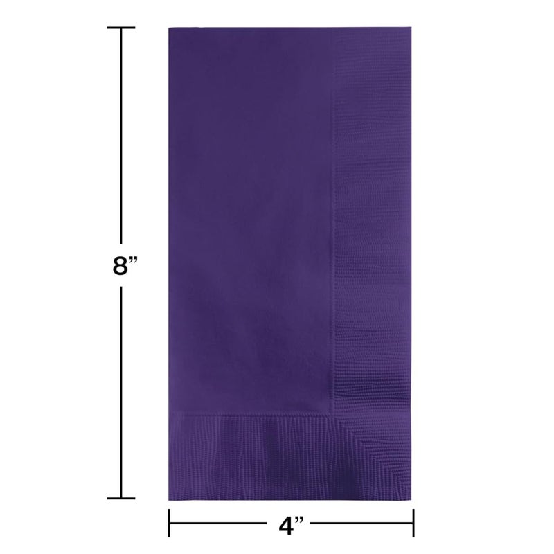 Creative Converting Touch of Color 2-Ply 50 Count Paper Dinner Napkins, Purple - Image 2